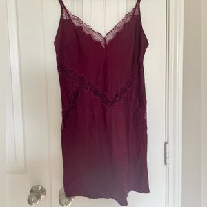Victoria’s Secret Small Maroon Lace Slip/Chemise